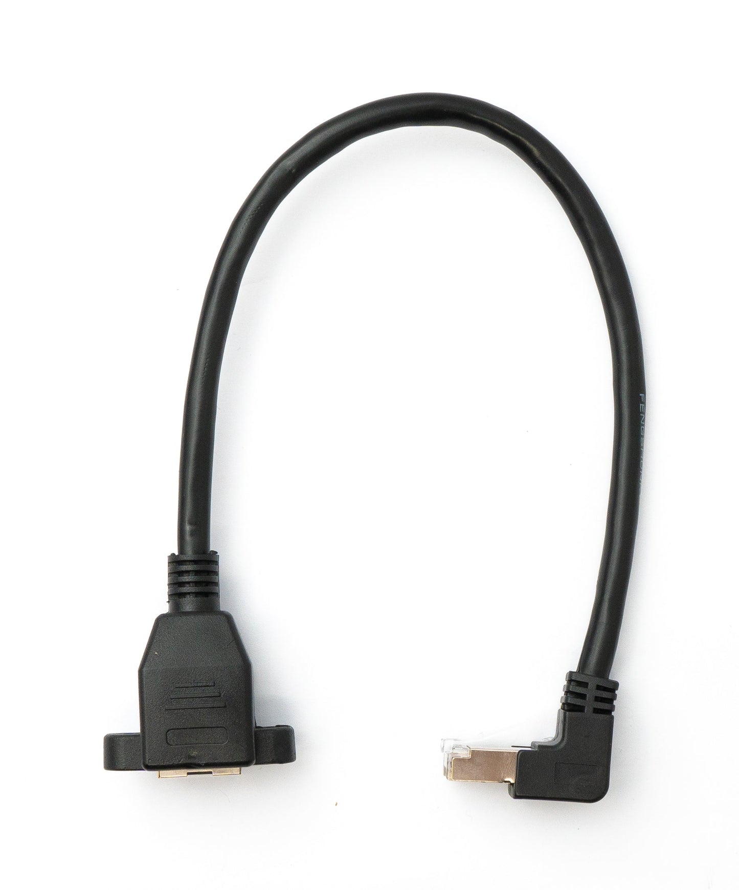 SYSTEM-S LAN cable 30 cm 8P8C plug to socket angle screw in black