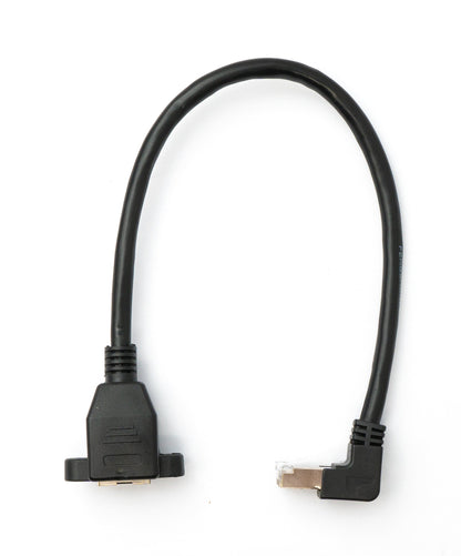 SYSTEM-S LAN cable 30 cm 8P8C plug to socket angle screw in black