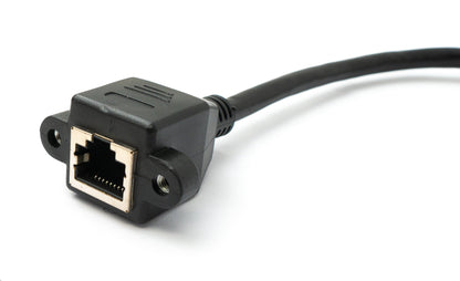 SYSTEM-S LAN cable 30 cm 8P8C plug to socket angle screw in black