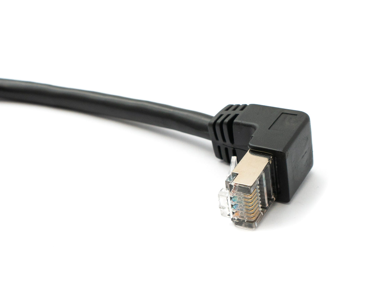 SYSTEM-S LAN cable 30 cm 8P8C plug to socket angle screw in black