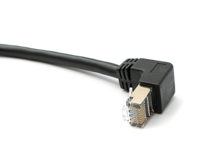 SYSTEM-S LAN cable 30 cm 8P8C plug to socket angle screw in black