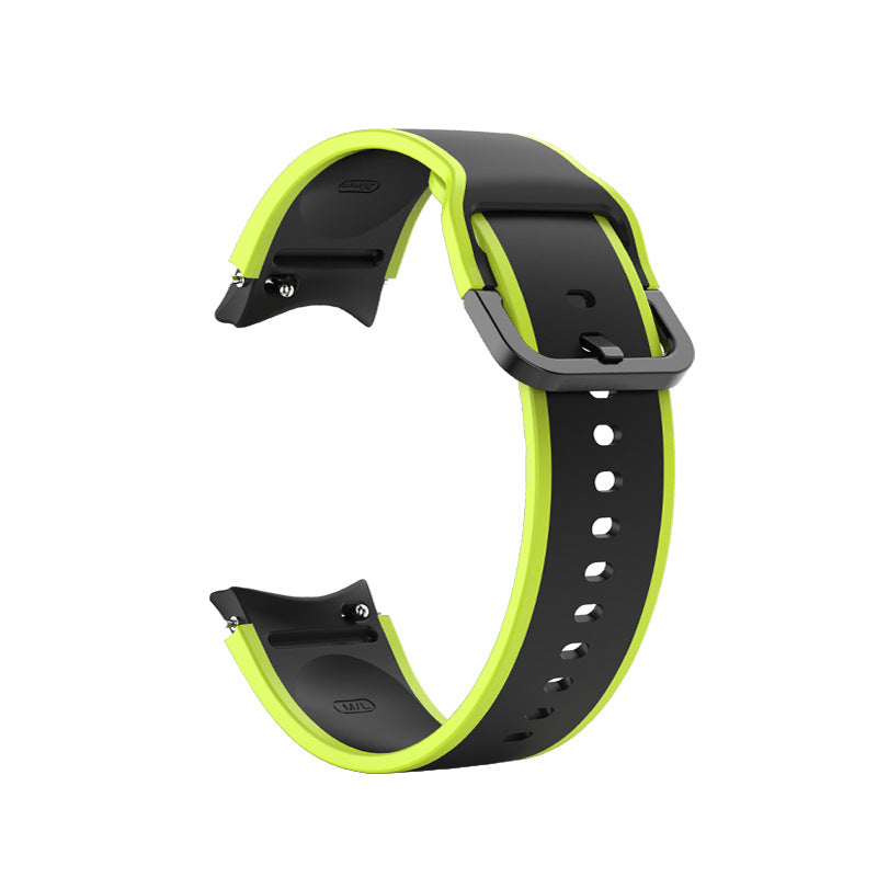 SYSTEM-S 20 mm silicone strap for Samsung Galaxy Watch 5 4 Smartwatch Neon Black