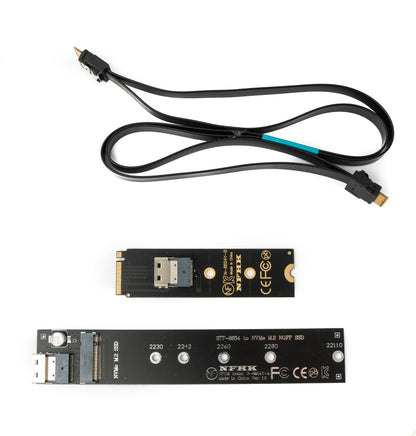 SYSTEM-S SFF-8654 NGFF M-key 40 cm NVME Kabel Stecker zu Buchse für Mainboard SSD
