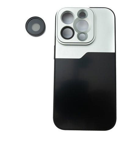 SYSTEM-S CPL Filter Circular Polarizer Linse mit Hülle in Schwarz für iPhone 14 Pro