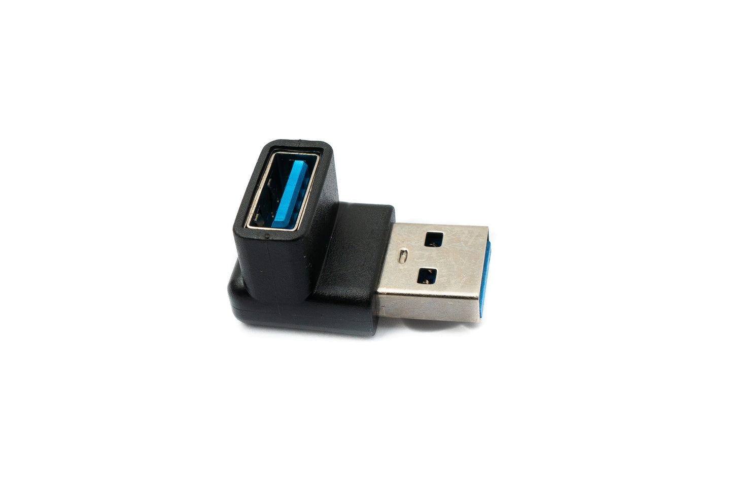 SYSTEM-S USB 3.0 Gen 2 Adapter Typ A Stecker zu Buchse Winkel Kabel in Schwarz
