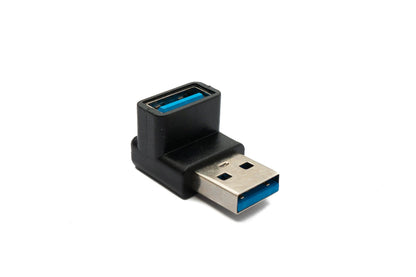 SYSTEM-S USB 3.0 Gen 2 Adapter Typ A Stecker zu Buchse Winkel Kabel in Schwarz