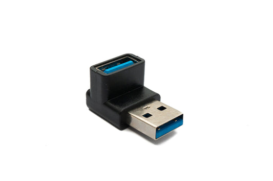 SYSTEM-S USB 3.0 Gen 2 Adapter Typ A Stecker zu Buchse Winkel Kabel in Schwarz