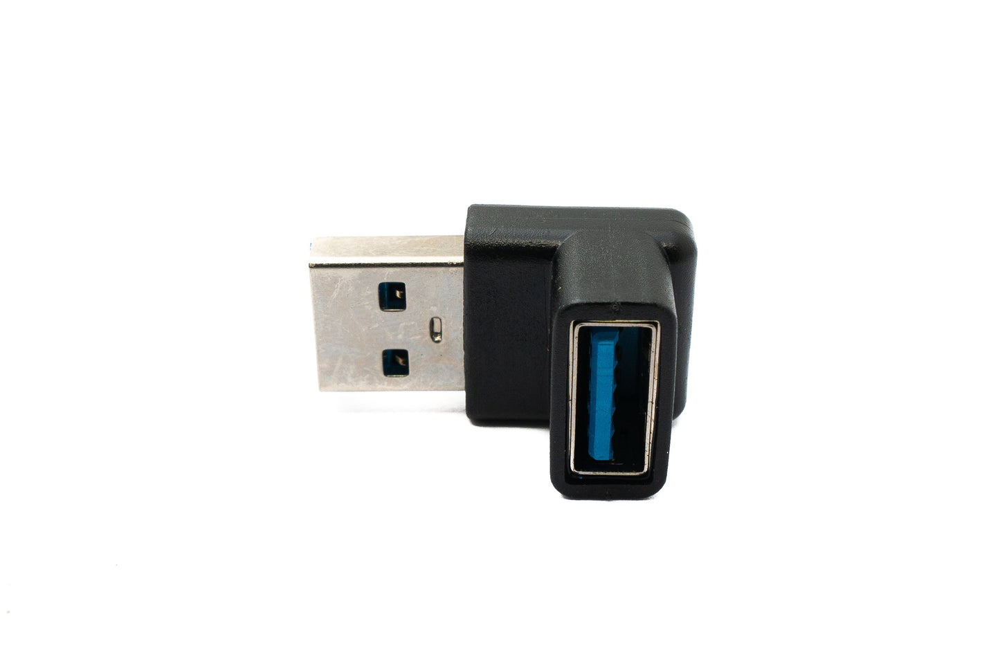 SYSTEM-S USB 3.0 Gen 2 Adapter Typ A Stecker zu Buchse Winkel Kabel in Schwarz