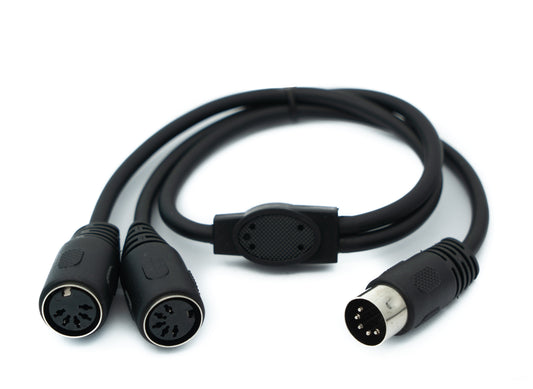 SYSTEM-S DIN Y cable 50 cm 5-pin plug to 2x socket Stereo MIDI in black