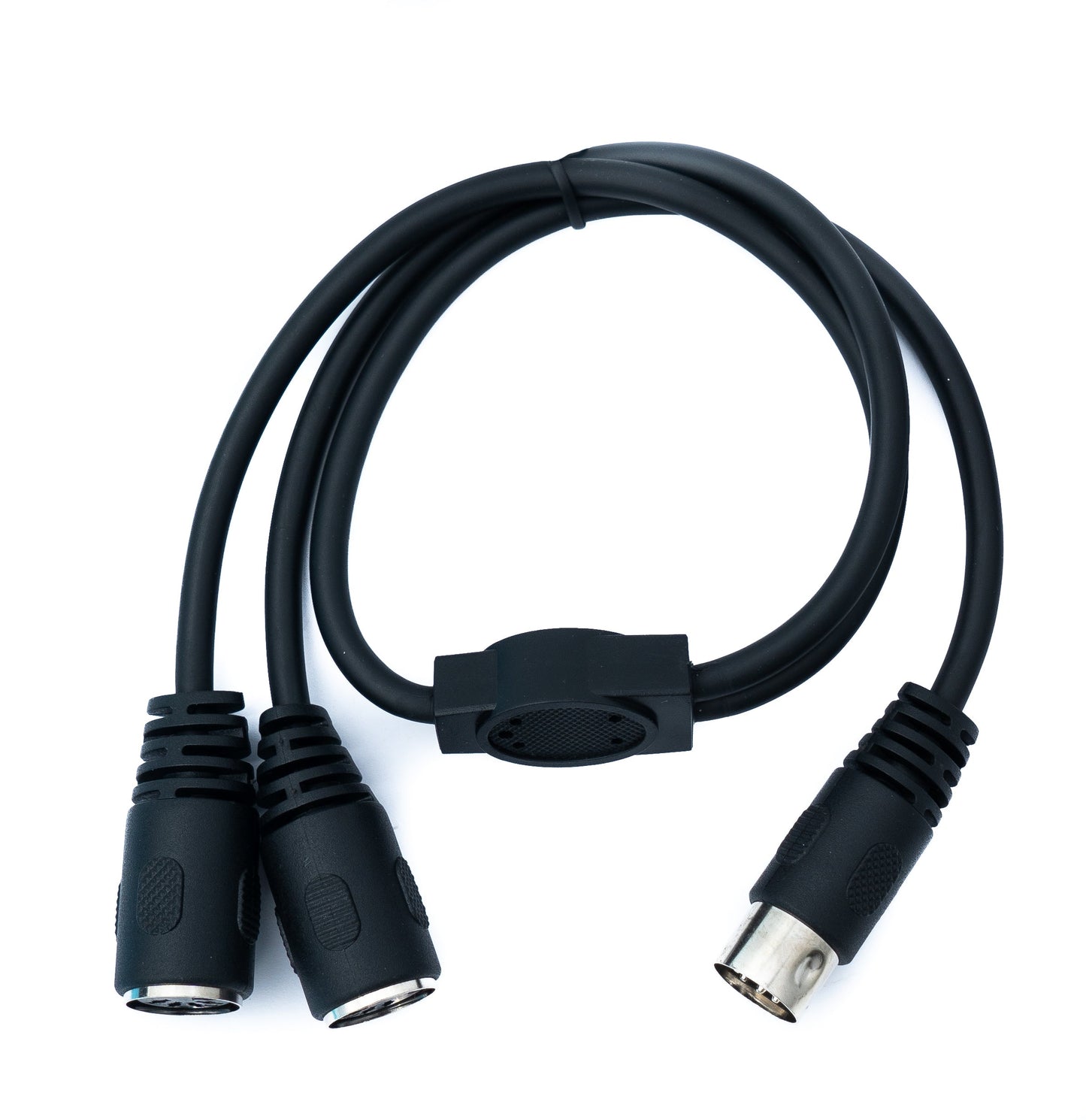 SYSTEM-S DIN Y Kabel 50 cm 5 polig Stecker zu 2x Buchse Stereo MIDI in Schwarz