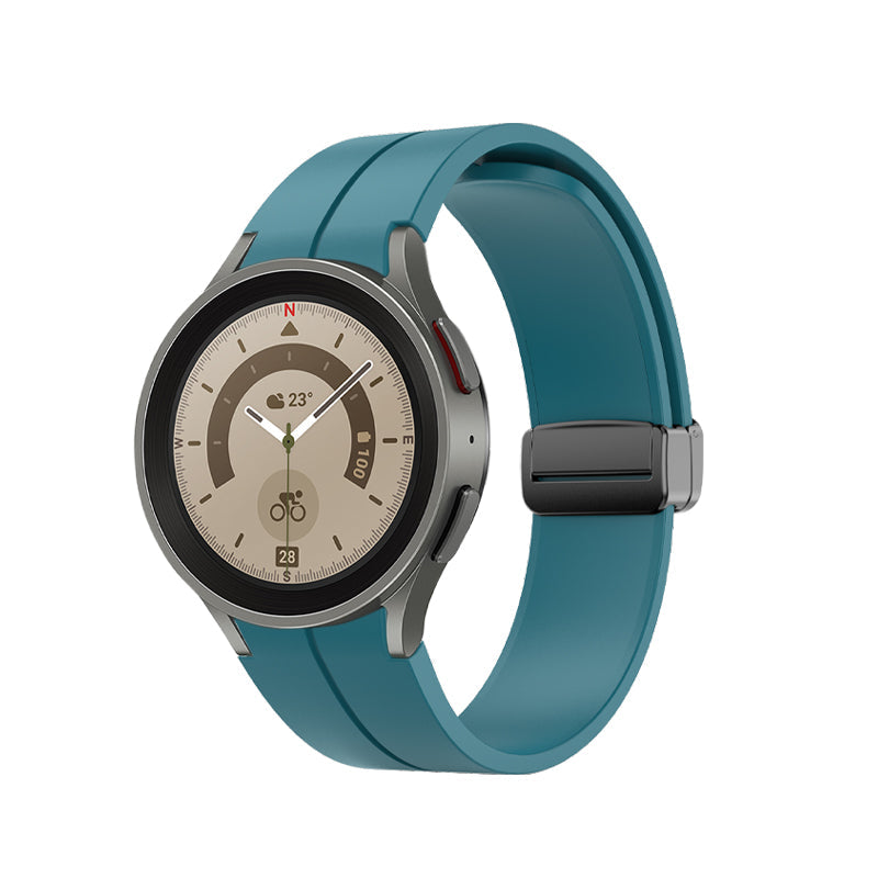 SYSTEM-S Armband 20 mm aus Silikon für Samsung Galaxy Watch 5 4 Smartwatch in Blau