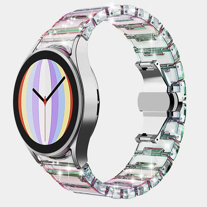 SYSTEM-S 20 mm PC bracelet for Samsung Galaxy Watch 5 4 Smartwatch in Transparent Colorful