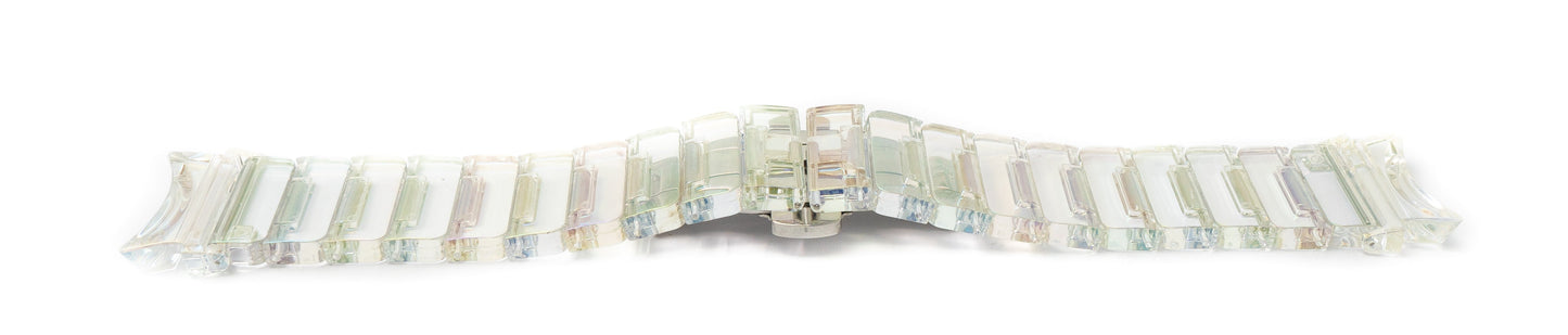 SYSTEM-S 20 mm PC bracelet for Samsung Galaxy Watch 5 4 Smartwatch in Transparent Colorful
