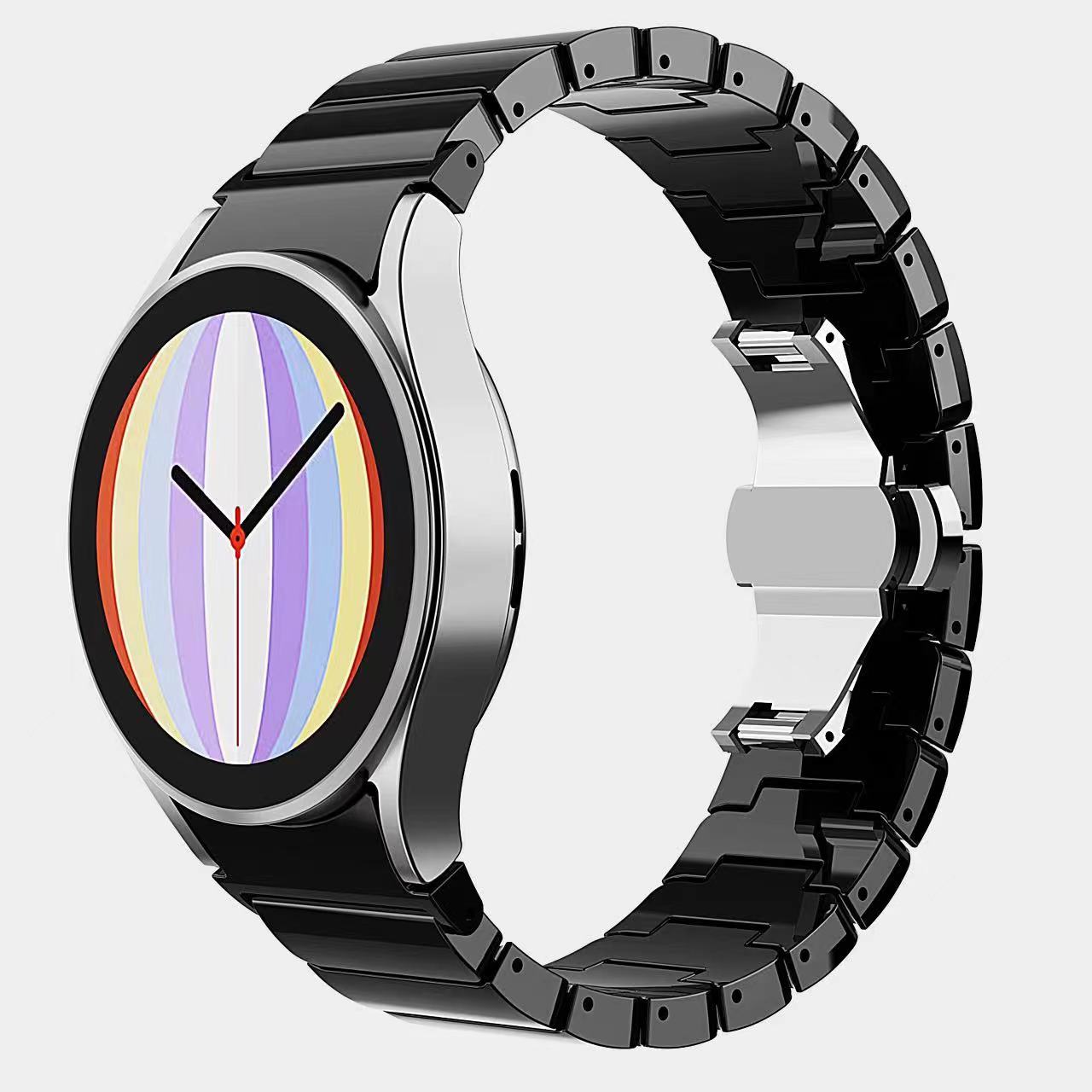 SYSTEM-S 20 mm PC strap for Samsung Galaxy Watch 5 4 Smartwatch in Black