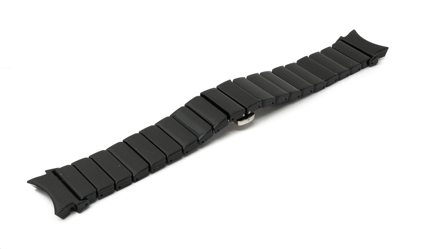 SYSTEM-S 20 mm PC strap for Samsung Galaxy Watch 5 4 Smartwatch in Black