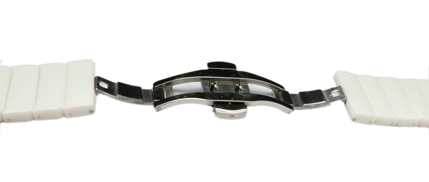 SYSTEM-S Armband 20 mm aus PC für Samsung Galaxy Watch 5 4 Smartwatch in Weiß