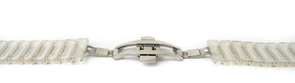 SYSTEM-S 20 mm PC strap for Samsung Galaxy Watch 5 4 Smartwatch in Glitter White