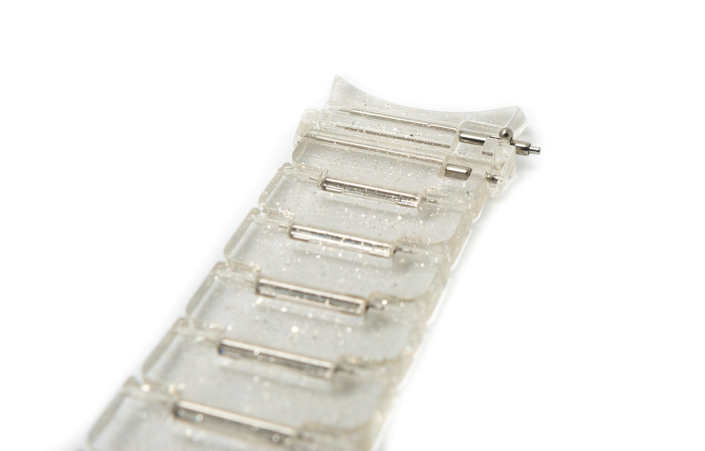 SYSTEM-S 20 mm PC strap for Samsung Galaxy Watch 5 4 Smartwatch in Glitter White