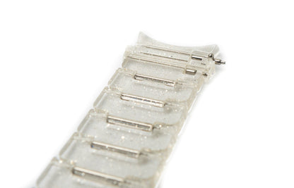 SYSTEM-S 20 mm PC strap for Samsung Galaxy Watch 5 4 Smartwatch in Glitter White