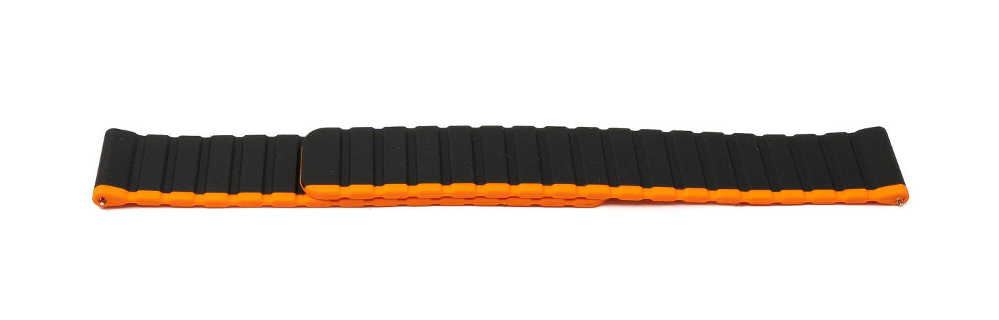 SYSTEM-S 20 mm silicone magnetic strap for Samsung Galaxy Watch 5 4 in orange