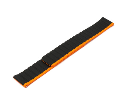 SYSTEM-S 20 mm silicone magnetic strap for Samsung Galaxy Watch 5 4 in orange