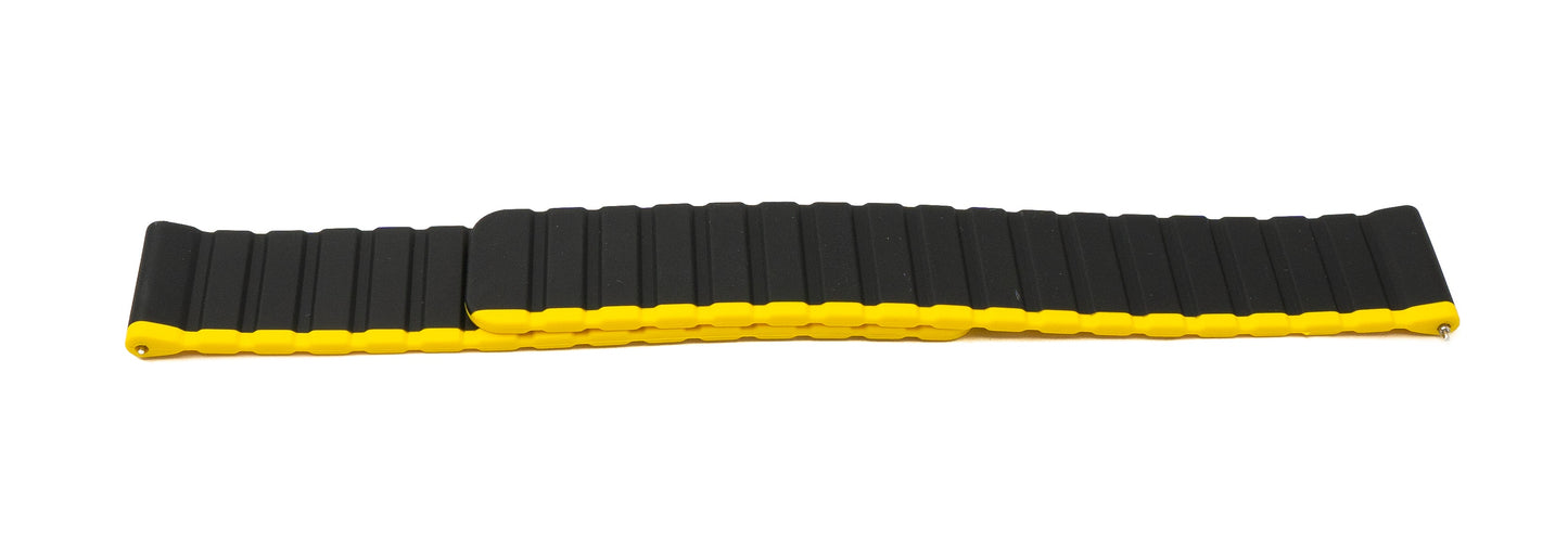 SYSTEM-S 20 mm silicone magnetic strap for Samsung Galaxy Watch 5 4 in yellow