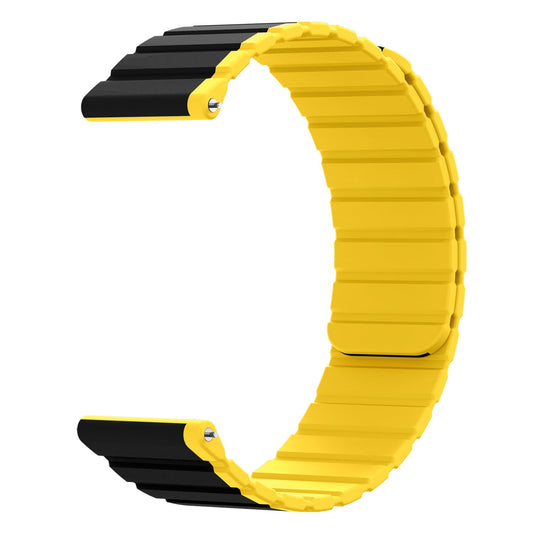 SYSTEM-S 22 mm silicone magnetic strap for Samsung Galaxy Watch 5 4 in yellow