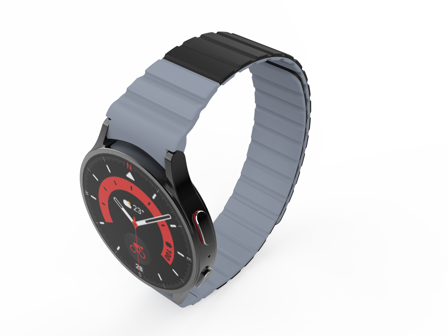 SYSTEM-S 20 mm silicone magnetic strap for Samsung Galaxy Watch 5 4 in black