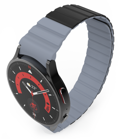 SYSTEM-S 20 mm silicone magnetic strap for Samsung Galaxy Watch 5 4 in black