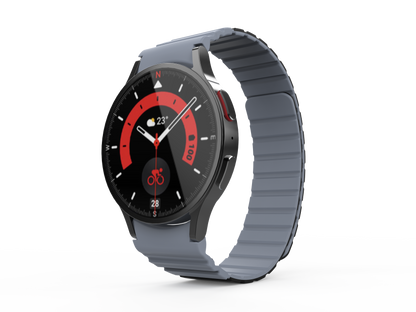 SYSTEM-S 20 mm silicone magnetic strap for Samsung Galaxy Watch 5 4 in black