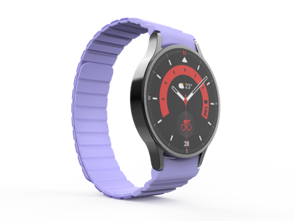 SYSTEM-S 20 mm magnetic silicone strap for Samsung Galaxy Watch 5 4 in purple