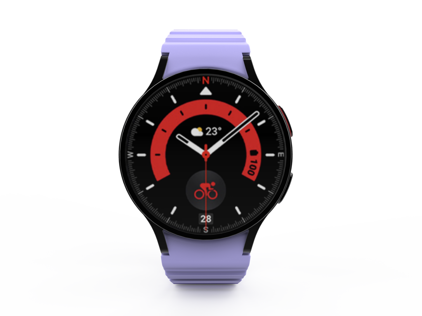 SYSTEM-S 20 mm magnetic silicone strap for Samsung Galaxy Watch 5 4 in purple