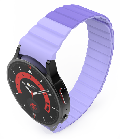 SYSTEM-S 20 mm magnetic silicone strap for Samsung Galaxy Watch 5 4 in purple