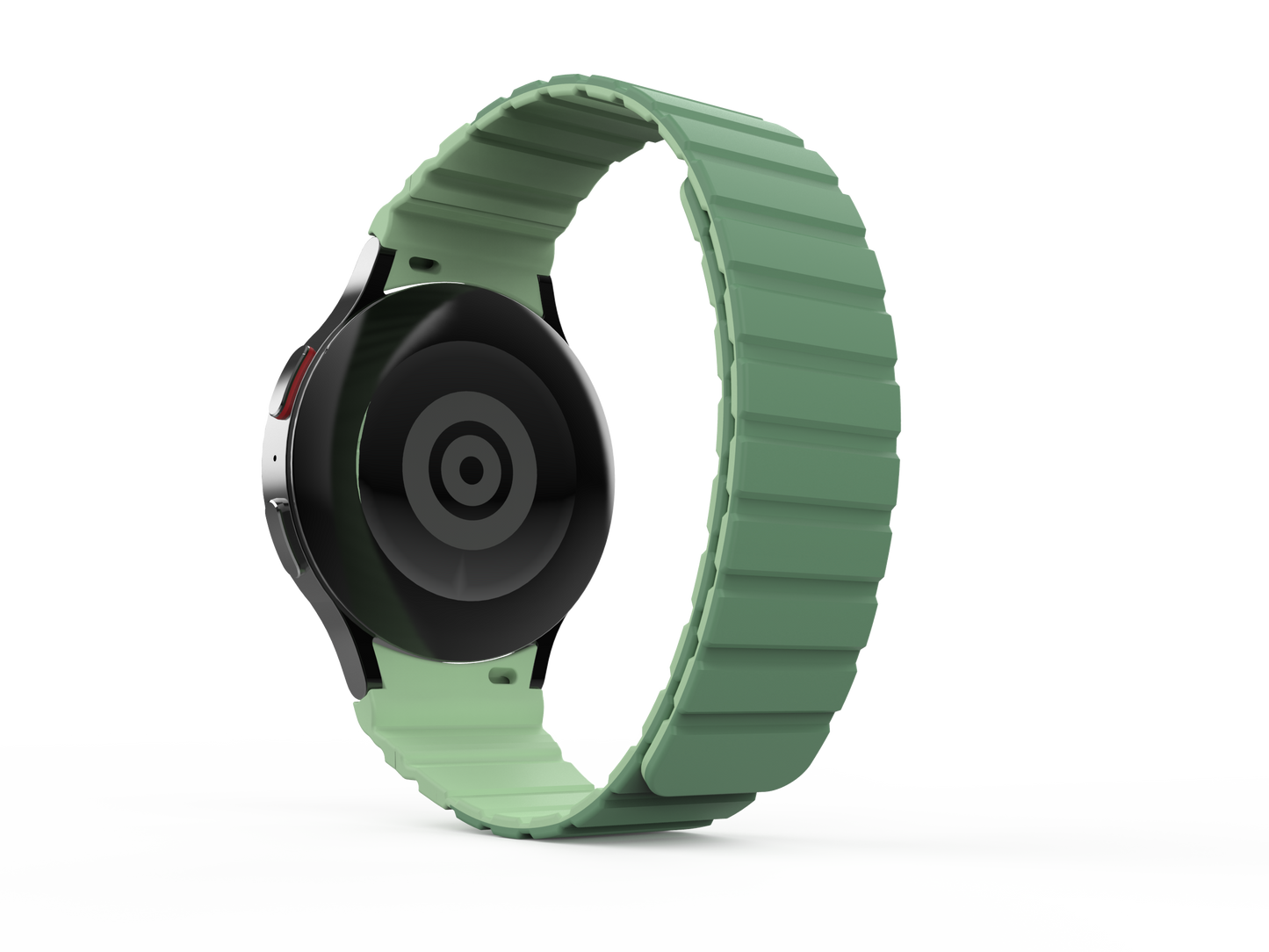 SYSTEM-S 20 mm silicone magnetic strap for Samsung Galaxy Watch 5 4 in green