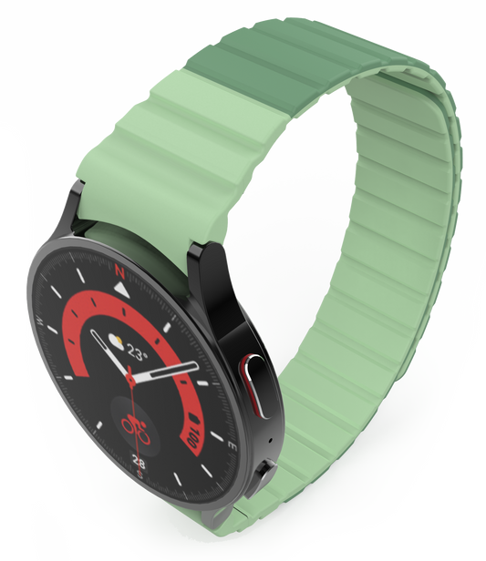SYSTEM-S 20 mm silicone magnetic strap for Samsung Galaxy Watch 5 4 in green