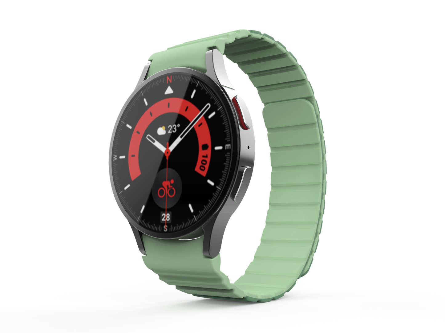 SYSTEM-S 20 mm silicone magnetic strap for Samsung Galaxy Watch 5 4 in green