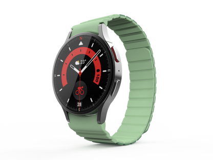 SYSTEM-S 20 mm silicone magnetic strap for Samsung Galaxy Watch 5 4 in green