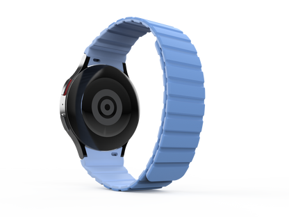 SYSTEM-S Armband 20 mm aus Silikon magnetisch für Samsung Galaxy Watch 5 4 in Blau