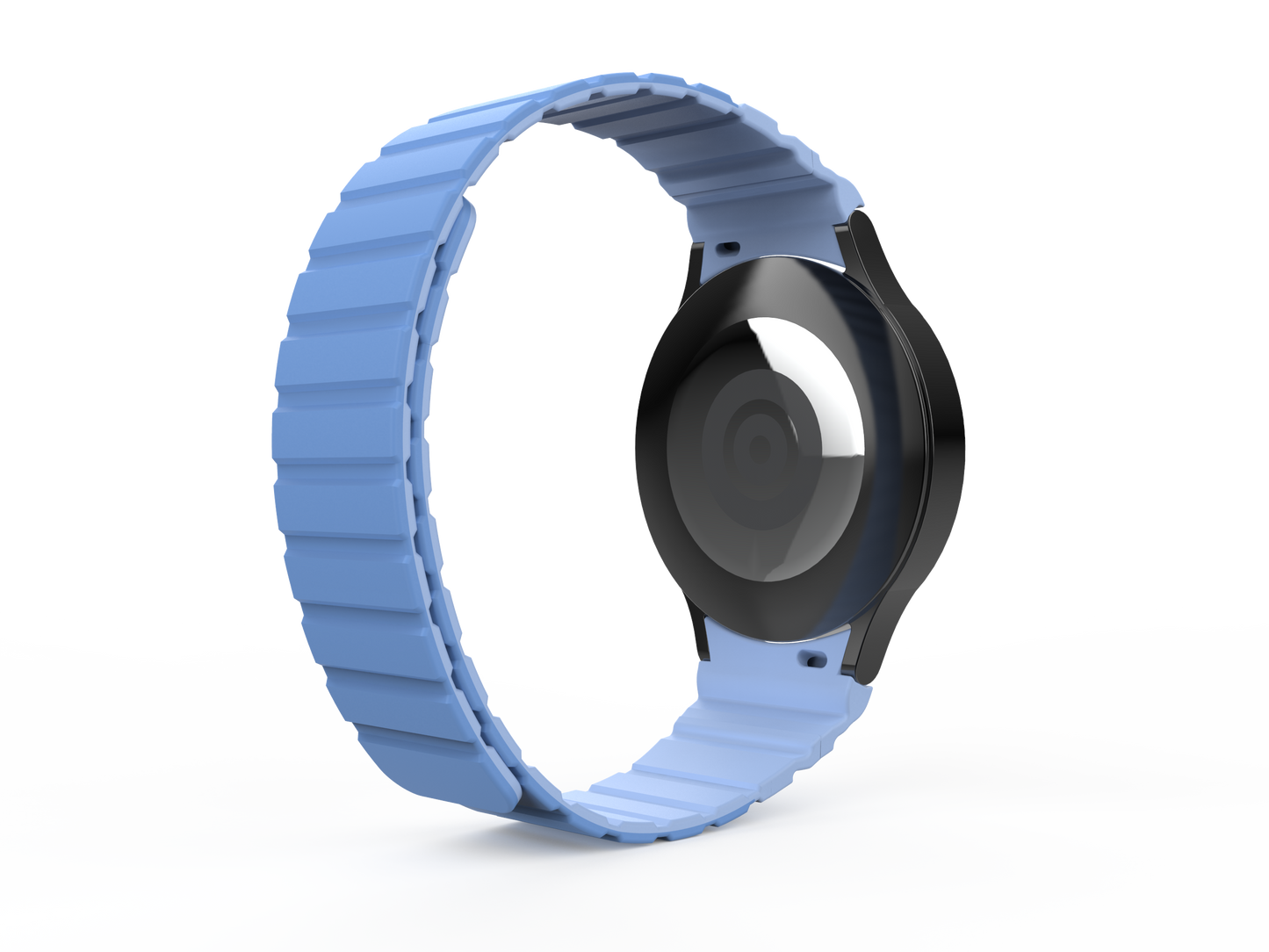 SYSTEM-S Armband 20 mm aus Silikon magnetisch für Samsung Galaxy Watch 5 4 in Blau
