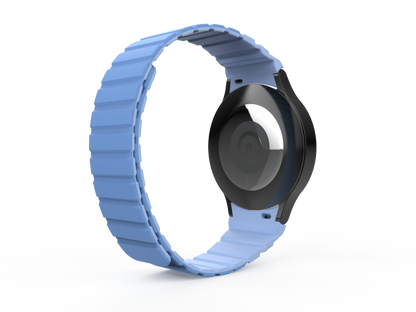 SYSTEM-S Armband 20 mm aus Silikon magnetisch für Samsung Galaxy Watch 5 4 in Blau