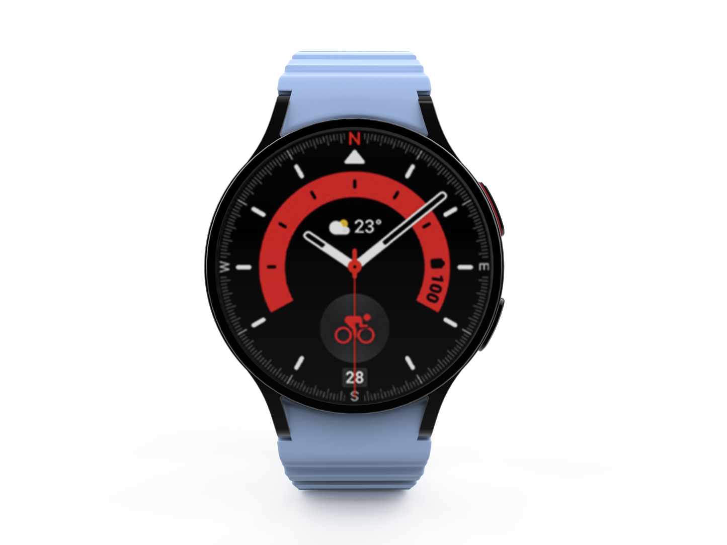 SYSTEM-S Armband 20 mm aus Silikon magnetisch für Samsung Galaxy Watch 5 4 in Blau