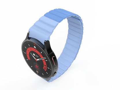 SYSTEM-S Armband 20 mm aus Silikon magnetisch für Samsung Galaxy Watch 5 4 in Blau