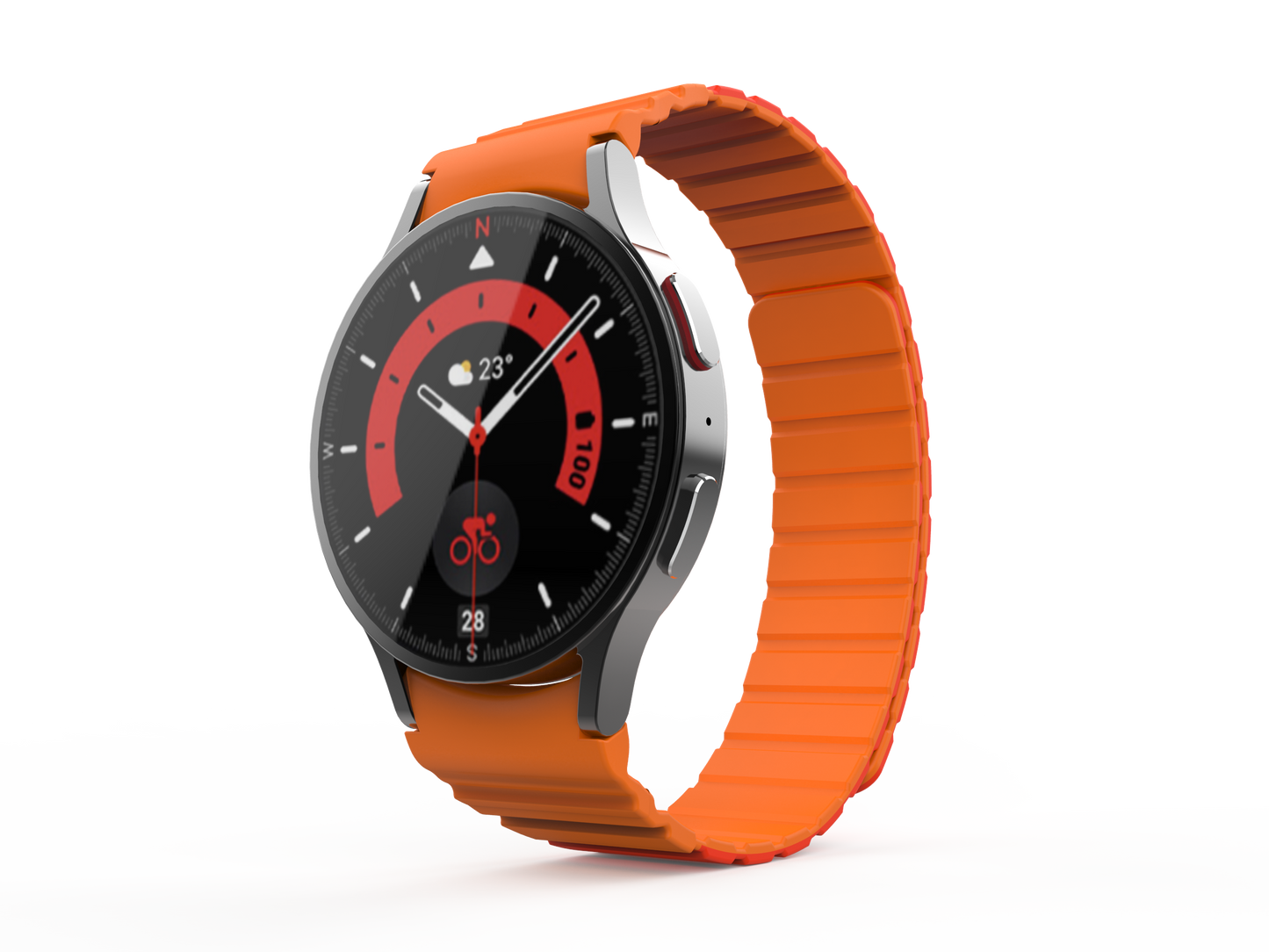 SYSTEM-S 20 mm silicone magnetic strap for Samsung Galaxy Watch 5 4 in red