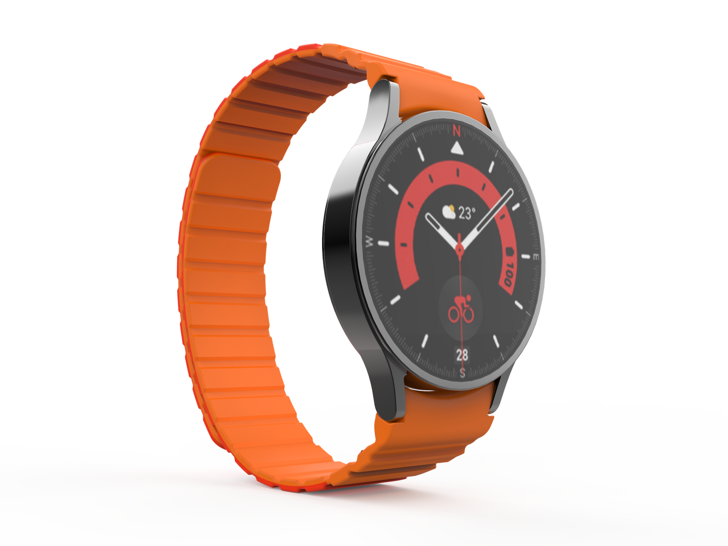 SYSTEM-S 20 mm silicone magnetic strap for Samsung Galaxy Watch 5 4 in red
