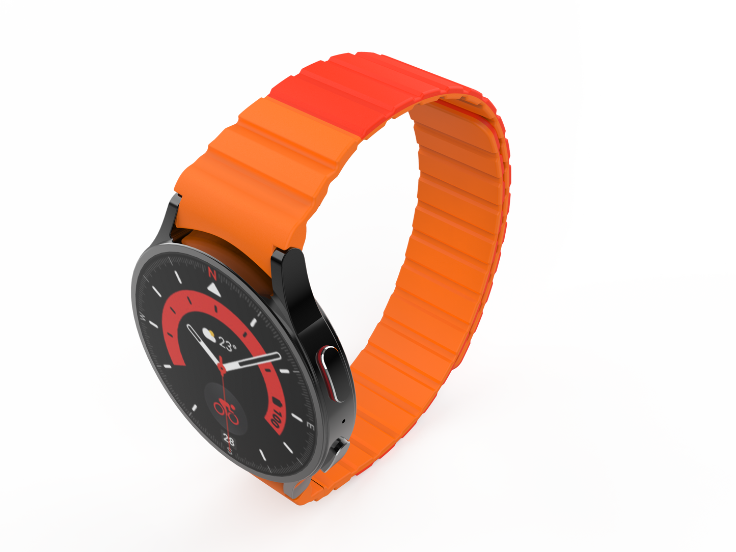 SYSTEM-S 20 mm silicone magnetic strap for Samsung Galaxy Watch 5 4 in red