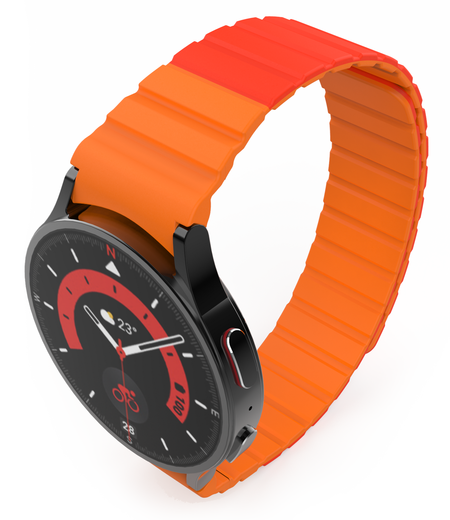 SYSTEM-S 20 mm silicone magnetic strap for Samsung Galaxy Watch 5 4 in red