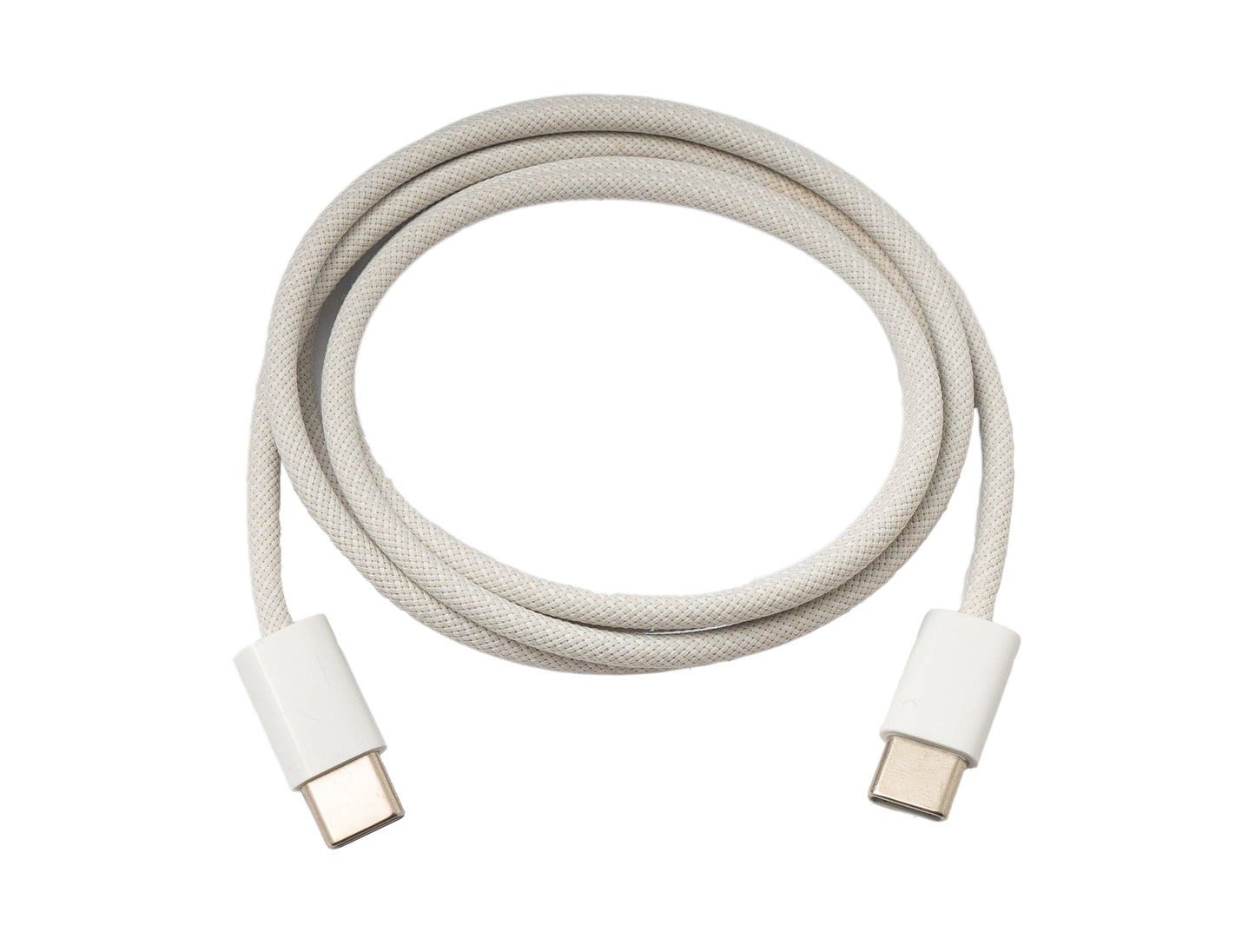 SYSTEM-S USB 3.1 Typ C Kabel 100 cm Stecker zu Stecker 5 Gbit/s geflochten Weiß