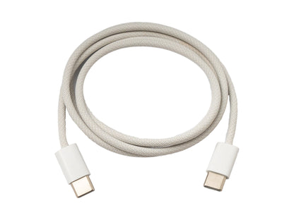 SYSTEM-S USB 3.1 Typ C Kabel 100 cm Stecker zu Stecker 5 Gbit/s geflochten Weiß