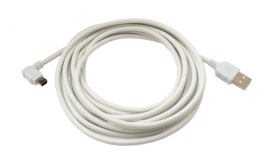 SYSTEM-S USB 2.0 Kabel 3 m Typ A Stecker zu Mini B Stecker Winkel 5V in Weiß