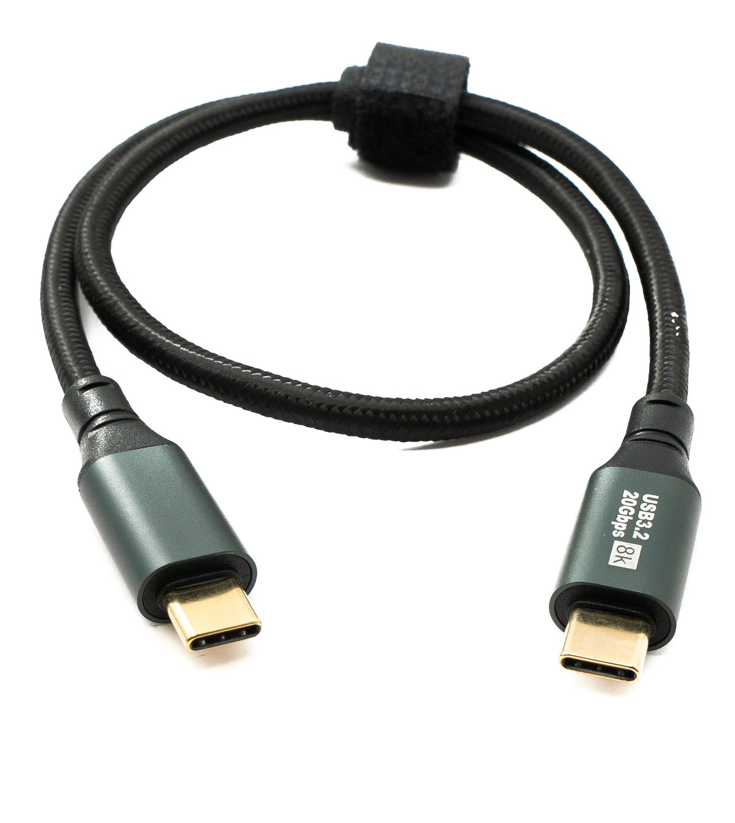 SYSTEM-S USB 3.2 Gen 2 8K 50 cm Cable Type C Male to Male Braided 20 Gbps 100 W Compatible for iPhone 15